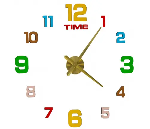 Uzlīmes sienas pulkstenis 12 ciparu dzeltenā krāsā