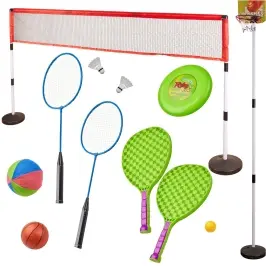 Sporta komplekts 5in1 badmintons basketbols volejbols teniss frisbijs Sporta komplekts 5in1 badmintons basketbols volejbols teniss frisbijs