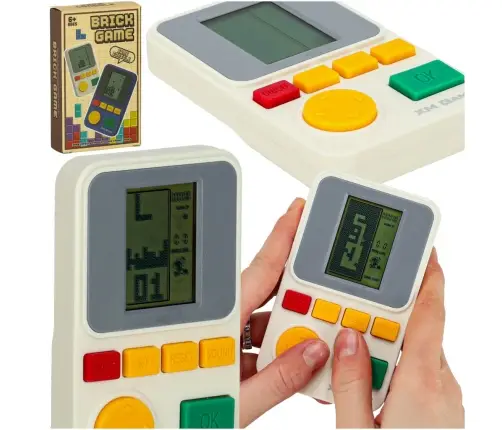 Elektronisko arkādes spēļu portatīvā konsole balta