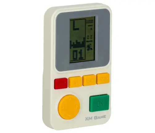 Elektronisko arkādes spēļu portatīvā konsole balta