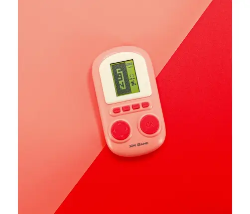 Elektroniskā arkādes spēle portatīvā konsole rozā krāsā