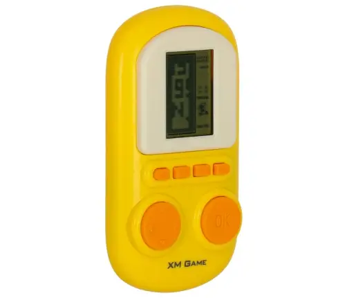 Elektronisko arkādes spēļu pārnēsājamā konsole dzeltena