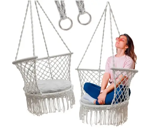 Stārķa ligzdas dārza šūpoles ar atzveltni pelēkas 80 cm 150 kg