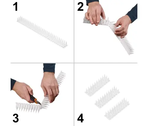 Baložu spīles putnu aizbāzni plastmasas blīvs blīvs balts 8el. 43 cm