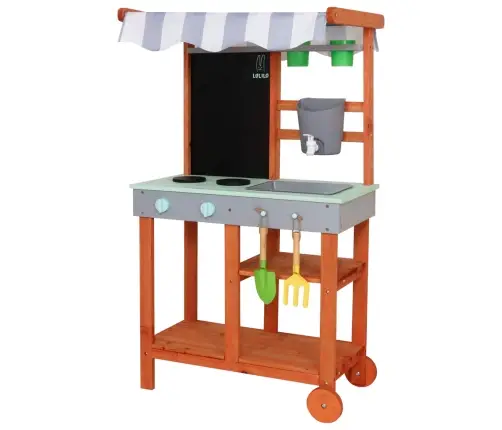 Koka dārza dubļu virtuve uz riteņiem piederumi krāns āra Lulilo Sableto 116 cm
