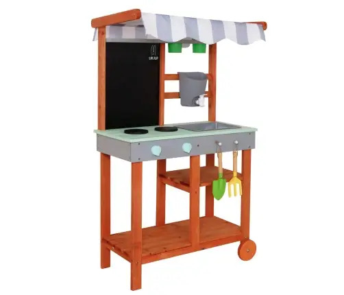 Koka dārza dubļu virtuve uz riteņiem piederumi krāns āra Lulilo Sableto 116 cm