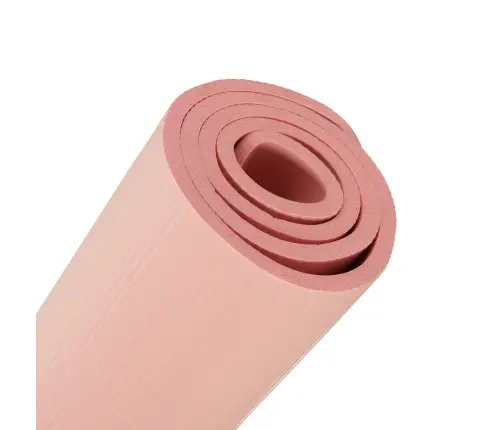 Jogas vingrošanas treniņu paklājs fitnesa karimata bieza 1,5 cm rozā + vāks