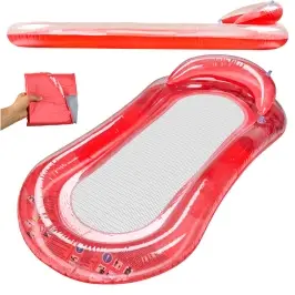 BESTWAY 43103 piepūšamais baseina matracis ar tīklu sarkans