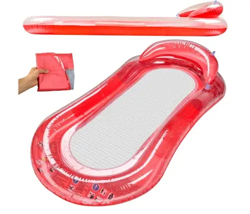 BESTWAY 43103 piepūšamais baseina matracis ar tīklu sarkans