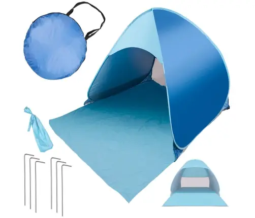 Pašnolokāmā dārza pludmales telts zila