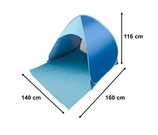 Pašnolokāmā dārza pludmales telts zila