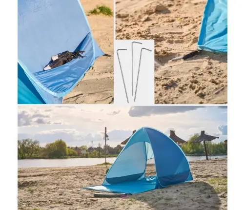 Pašnolokāmā dārza pludmales telts zila