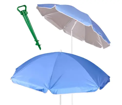 Pludmales lietussargs regulējams salaužams UV salokāms 150cm zils