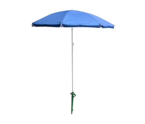 Pludmales lietussargs regulējams salaužams UV salokāms 150cm zils