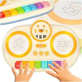 Bērnu interaktīvās ērģeles ar klavierēm, izglītojošas, bēšas krāsas