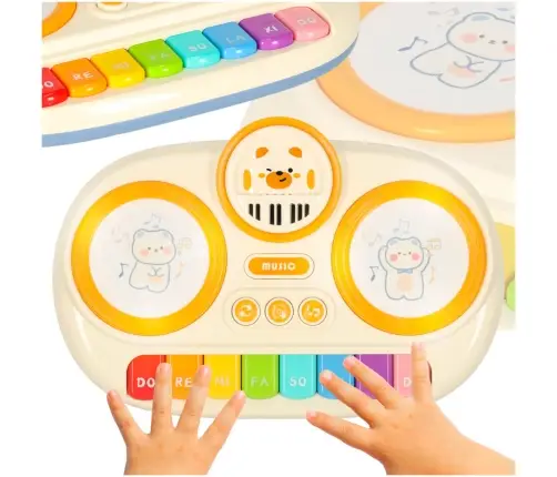 Bērnu interaktīvās ērģeles ar klavierēm, izglītojošas, bēšas krāsas