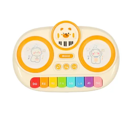 Bērnu interaktīvās ērģeles ar klavierēm, izglītojošas, bēšas krāsas