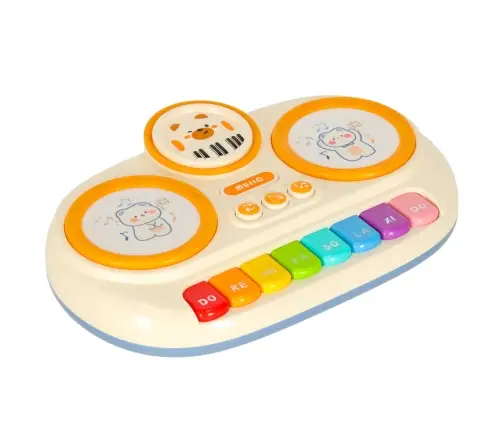 Bērnu interaktīvās ērģeles ar klavierēm, izglītojošas, bēšas krāsas
