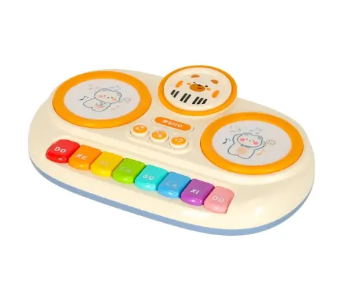Bērnu interaktīvās ērģeles ar klavierēm, izglītojošas, bēšas krāsas