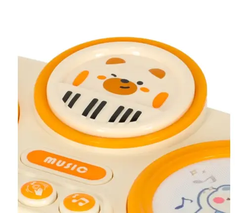 Bērnu interaktīvās ērģeles ar klavierēm, izglītojošas, bēšas krāsas