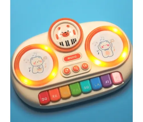 Bērnu interaktīvās ērģeles ar klavierēm, izglītojošas, bēšas krāsas