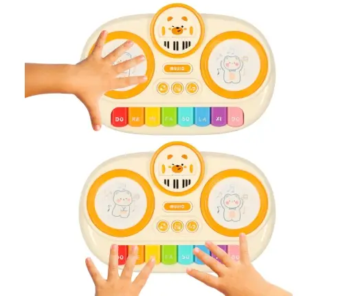 Bērnu interaktīvās ērģeles ar klavierēm, izglītojošas, bēšas krāsas