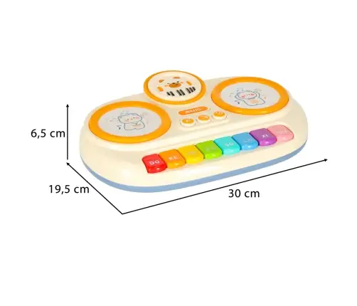 Bērnu interaktīvās ērģeles ar klavierēm, izglītojošas, bēšas krāsas