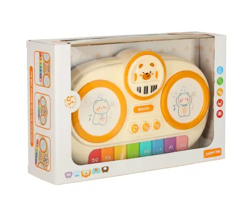 Bērnu interaktīvās ērģeles ar klavierēm, izglītojošas, bēšas krāsas