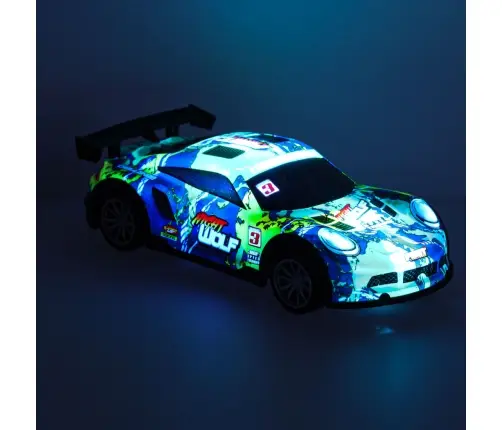 RC sporta auto zilā un zaļā krāsā