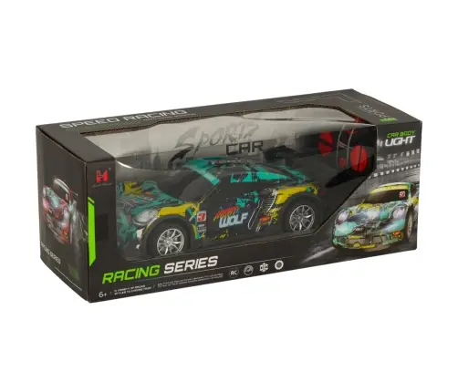 RC sporta auto zilā un zaļā krāsā