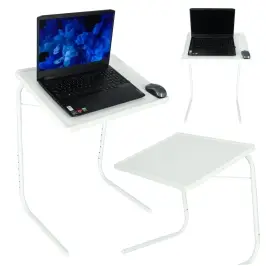 Laptop sānu galdiņš salokāms 52 x 40 cm balts