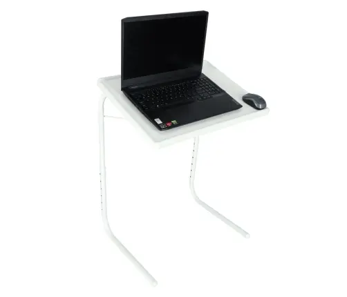 Laptop sānu galdiņš salokāms 52 x 40 cm balts