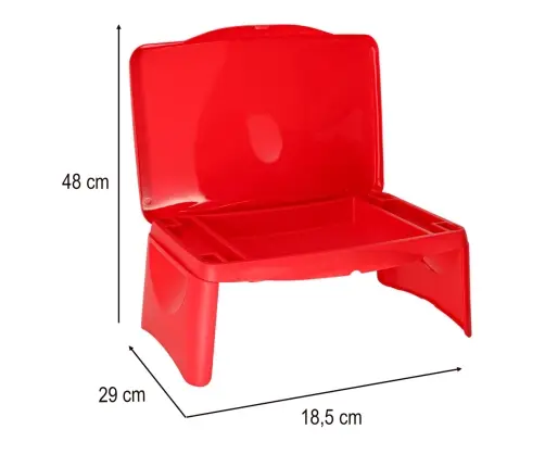 Bērnu auto galds ar glabāšanas nodalījumu sarkans
