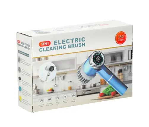 Elektriskā tīrīšanas birste 5in1 vannas istabas grīdas javu baseinam LED