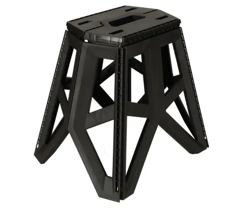 Saliekamais taburete Tūristu krēsls Melns Pārnēsājams kempinga krēsls 39,5 cm melns