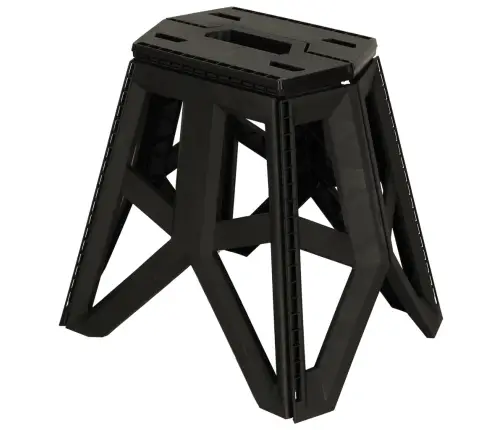 Saliekamais taburete Tūristu krēsls Melns Pārnēsājams kempinga krēsls 39,5 cm melns