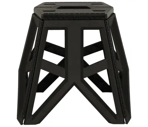 Saliekamais taburete Tūristu krēsls Melns Pārnēsājams kempinga krēsls 39,5 cm melns