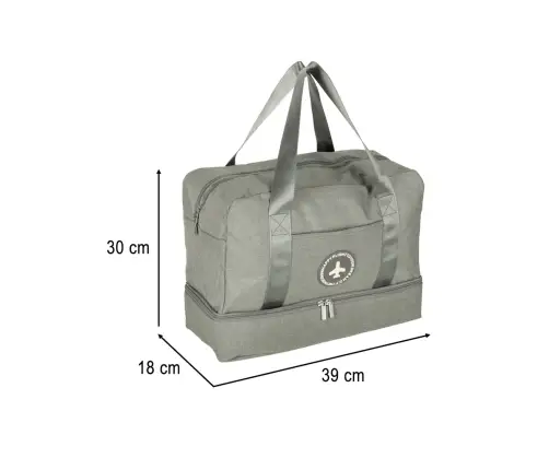 Ceļojumu soma rokas bagāžai 39 x 18 x 30 cm pelēka