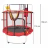 Bērnu batuts dārza bumbu tīkls basketbola 150cm sarkans