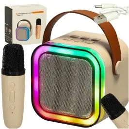 Karaoke skaļrunis ar mikrofonu zelta krāsā Karaoke skaļrunis ar mikrofonu zelta krāsā