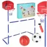 Futbola vārti futbola basketbola tablo basketbola spēle 2in1 2 bumbas sūknis