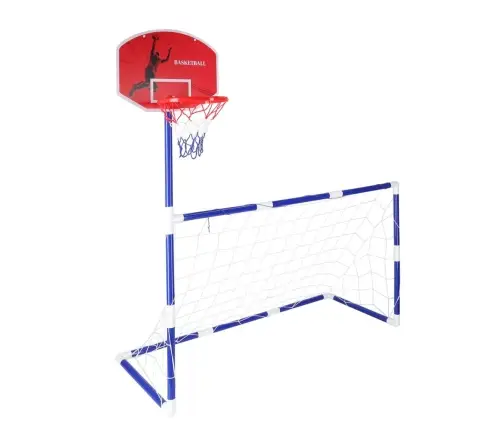 Futbola vārti futbola basketbola tablo basketbola spēle 2in1 2 bumbas sūknis