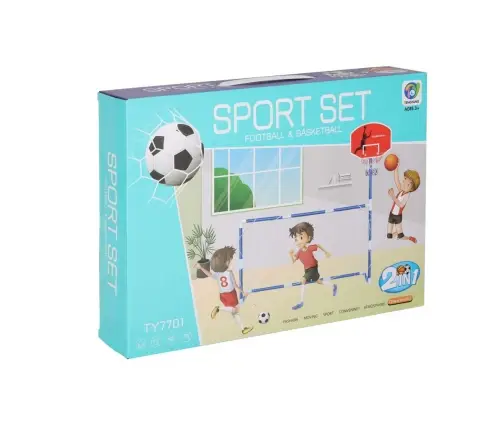 Futbola vārti futbola basketbola tablo basketbola spēle 2in1 2 bumbas sūknis