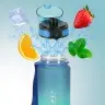 Ūdens pudele bidons ar salmiņa rokturi sporta 600ml zili zaļa