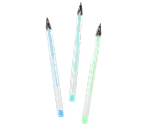 Krāsainas želejas pildspalvas futrālī 100 gab. + 100 uzpildes flakoni