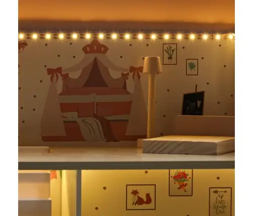 LULILO Peonio koka leļļu māja 70cm LED rozā krāsā