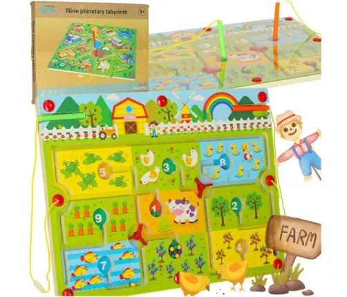 Magnētiskā labirinta koka galda spēle ceļojošai saimniecībai 2 spēlētājiem