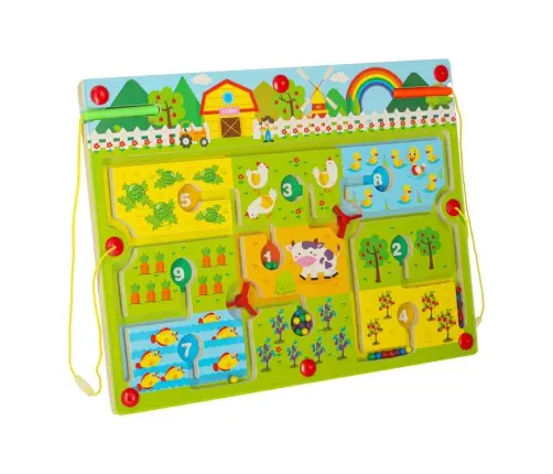 Magnētiskā labirinta koka galda spēle ceļojošai saimniecībai 2 spēlētājiem