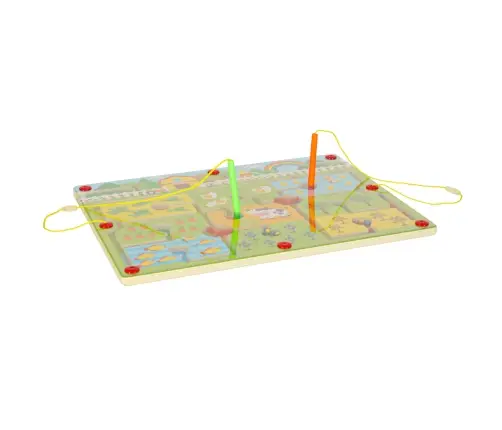 Magnētiskā labirinta koka galda spēle ceļojošai saimniecībai 2 spēlētājiem