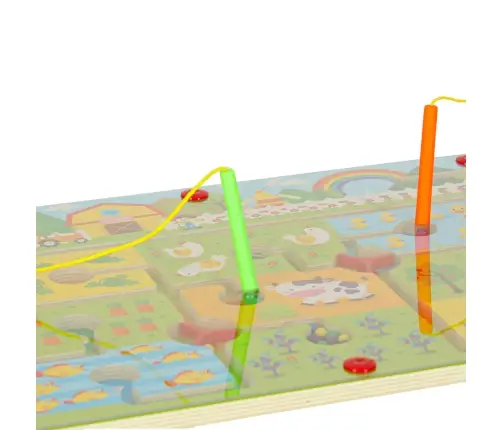 Magnētiskā labirinta koka galda spēle ceļojošai saimniecībai 2 spēlētājiem